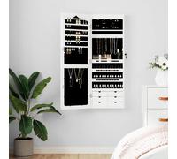 vidaXL Espejo con joyero de pared blanco 37,5x10x106 cm