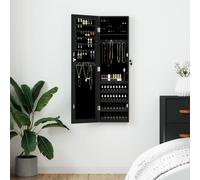 vidaXL Espejo con joyero de pared negro 30x8,5x106 cm