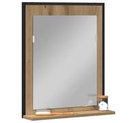 vidaXL Espejo de baño con Armario de Roble Hecho a Mano 50 x 12 x 60 cm, Almacenamiento para Montar en la Pared, Ideal para Productos de tocador, diseño Duradero y práctico, Forma Rectangular, soluc