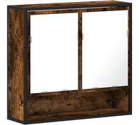 vidaXL - Espejo de baño con armario, roble ahumado, 65x20x60 cm, material de madera
