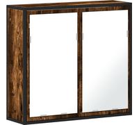 vidaXL - Espejo de baño con armario, roble ahumado, 65x20x60 cm, material de madera
