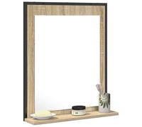 vidaXL Espejo de baño rectangular moderno con estante Negro 50 x 12 x 60 cm