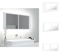 vidaXL Espejo de baño con luces LED, blanco, 100x12x45 cm, acrílico - Muebles de baño
