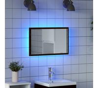 vidaXL Espejo de baño con luces LED roble negro 60x8,5x37 cm