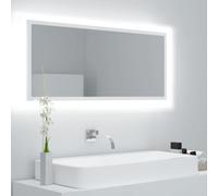 vidaXL Espejo de baño LED acrílico blanco 100x8,5x37 cm