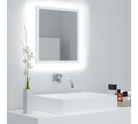 vidaXL Espejo de Baño con LED Aseo Muebles Mobiliario Decoración Adorno Habitación Moderno Duradero Contrachapada AcrílicoBlanco 40x8,5x37 cm