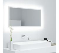 vidaXL Espejo de baño LED acrílico blanco 90x8,5x37 cm