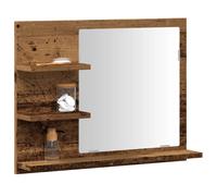 vidaXL Espejo de baño madera contrachapada 60x10,5x45 cm en color Roble Sonoma/Roble ahumado/Marrón roble y más | decorativo de pared para baño dormitorio recibidor moderno