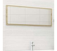 vidaXL Espejo de baño madera contrachapada color roble 100x1,5x37 cm