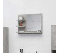 vidaXL Espejo de baño madera contrachapada gris hormigón 60x10,5x45 cm