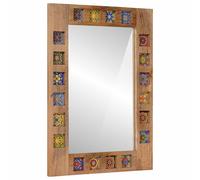 vidaXL Espejo de baño, estilo natural, 50 x 70 x 3 cm, madera maciza de mango