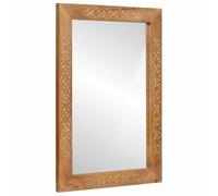 vidaXL Espejo de baño Rectangular Marrón Claro 50 x 2,5 x 70 cm, Espejo Rectangular Moderno para baño, Marco de Madera de Mango, decoración Funcional y Accesorios contemporáneos