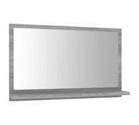 vidaXL Espejo de baño tocador rectangular - madera contrachapada gris Sonoma 60x10,5x37 cm