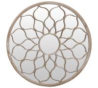 vidaXL Espejo de hierro redondo para uso interior 60x3 cm en color Negro/Arena | decorativo de pared para baño dormitorio recibidor moderno