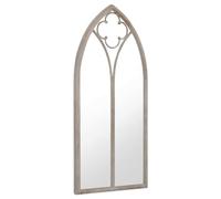 vidaXL Espejo de Jardín Pared Patio Arco Gótico Colgante Apariencia Antigua Muebles Decorativo Adorno Arena Hierro para Exterior 100x45 cm