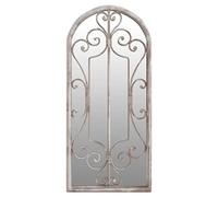 vidaXL Espejo de jardín Arco gótico colgante hierro color arena para exterior 100x45 cm