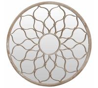 vidaXL Espejo de Jardín Redondo Pared Patio Arco Gótico Colgante Apariencia Antigua Muebles Decorativo Adorno Hierro Arena Uso Exterior 60x3 cm