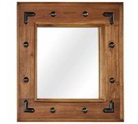 vidaXL Espejo de madera maciza de acacia 50x50 cm