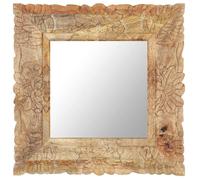 vidaXL Espejo de madera maciza de mango 50x50 cm