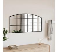 vidaXL Espejo de pared arco de hierro negro 100x50 cm
