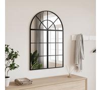 vidaXL Espejo de pared arco de hierro negro 60x30 cm