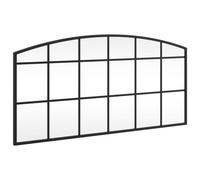 vidaXL Espejo de Pared Arco, Espejo con Marco, Espejo Colgante, Decoración para Dormitorio Pasillo Salón Baño Recibidor, Hierro Negro