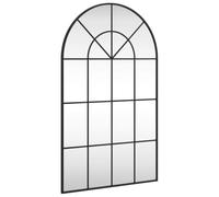 vidaXL Espejo de Pared Arco, Espejo con Marco, Espejo Colgante, Decoración para Dormitorio Pasillo Salón Baño Recibidor, Hierro Negro