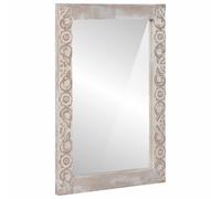 vidaXL espejo de pared Blanco 70 x 50 cm Madera de mango maciza