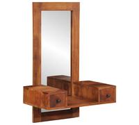 vidaXL Espejo de pared con cajones madera maciza de acacia 60x33x90 cm