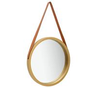 vidaXL Espejo de pared con correa dorado 40 cm