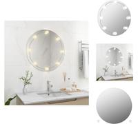 vidaXL Espejo de pared con iluminación LED, forma redonda, vidrio - Espejo