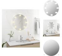 vidaXL Espejo de pared con iluminación LED, forma redonda, vidrio - Espejo