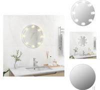 vidaXL Espejo de pared con iluminación LED, forma redonda, vidrio - Espejo