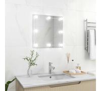 vidaXL Espejo de pared con luces LED cuadrado de vidrio