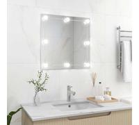 vidaXL Espejo de pared con luces LED cuadrado de vidrio