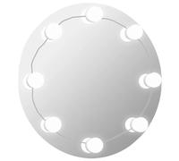vidaXL Espejo de pared con luces LED redondo de vidrio