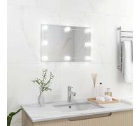 vidaXL Espejo de pared con luces LED rectangular de vidrio