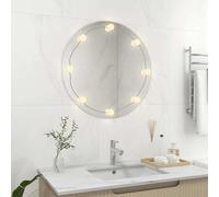 vidaXL Espejo de pared con luces LED redondo de vidrio