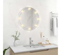 vidaXL Espejo de pared con luces LED redondo de vidrio