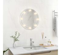 vidaXL Espejo de pared redondo con luces LED de vidrio