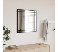 vidaXL Espejo de pared cuadrado de hierro negro 50x50 cm