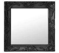 vidaXL Espejo de pared estilo barroco negro 50x50 cm