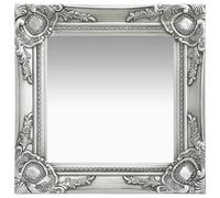 vidaXL Espejo de Pared Estilo Barroco Rectangular Colgante Armario Baño Antiguo Retro Consumo de Maquillaje Decoración Hogar Plateado