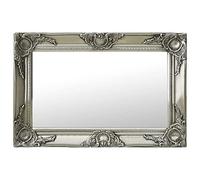 vidaXL Espejo de Pared Estilo Barroco Rectangular Colgante Armario Baño Antiguo Retro Consumo de Maquillaje Decoración Hogar Plateado 60x40 cm