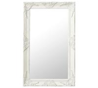 vidaXL Espejo de pared Estilo barroco retro rectangular colgante para baño Blanco 50x80 cm