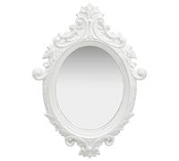 vidaXL Espejo de Pared Estilo Castillo Rectangular Colgante Armario Baño Antiguo Retro Consumo de Maquillaje Decoración Hogar Blanco 56x76 cm