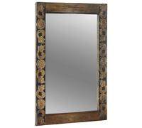vidaXL espejo de pared Madera de Nogal Marrón 70 x 50 cm Rectangular