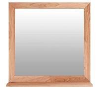 vidaXL Espejo de Pared Madera Maciza Nogal 55x55 cm, Espejo, Espejo de tocador, Espejo cosmético, Espejo de Maquillaje, Espejo Decorativo