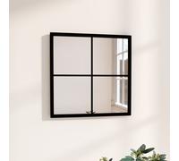 vidaXL Espejo de pared metal negro 40x40 cm