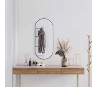 vidaXL Espejo de pared ovalado negro 90x40 cm
